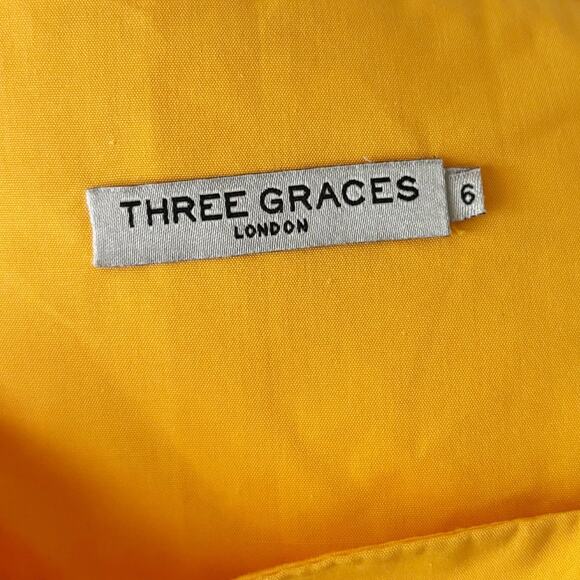 Three Graces Sofia Cotton Poplin Sundress 2 Yellow NEW - Picture 7 of 10